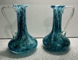 2 Stück Murano Blautöne Vasen Barovier & Toso 