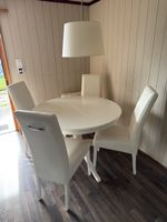 IKEA ROSENTORP Ausziehtisch mit 4 Stühlen weiss