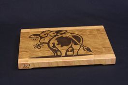Planche à découper en bois debout vache suisse