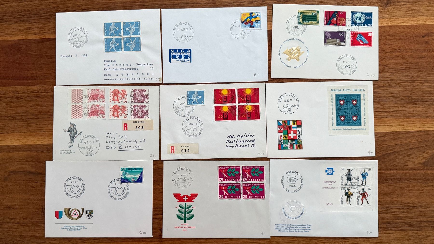Tutti i francobolli: 36 Couverts mit Marken – Usato da Horgen venduto da Nuschel01 1