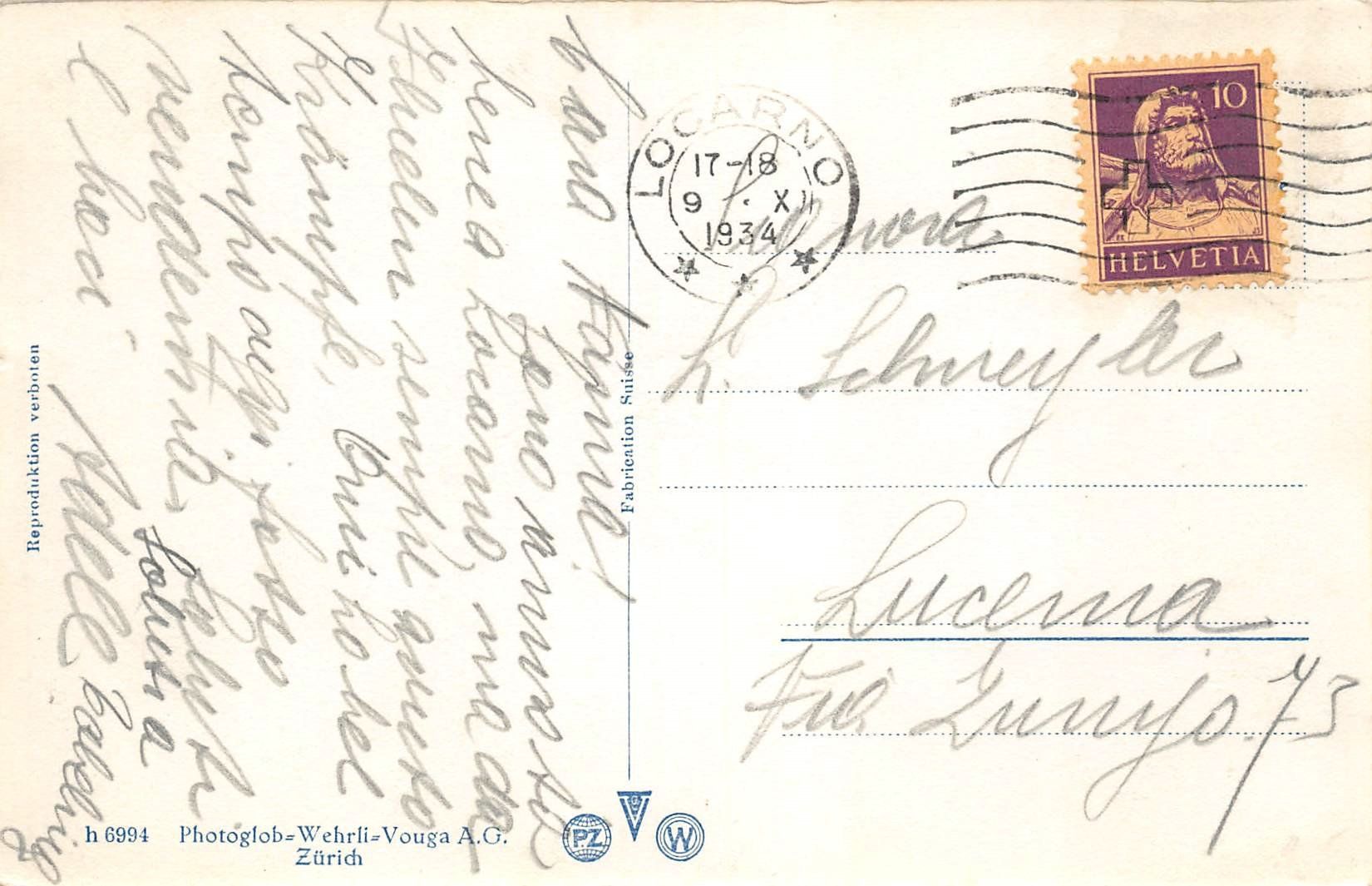 Cartes postales: 2x Locarno – D'occasion à Ottikon b.Kemptth. par Neptun1974 3