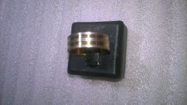 RING EDELSTHAL VERGOLDET,,und versilbert,,,GLANZIG