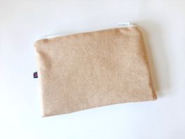 Schminktäschchen Recyclingstoff Camel-Ecru neu