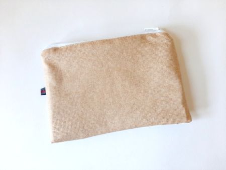 Schminktäschchen Recyclingstoff Camel-Ecru neu