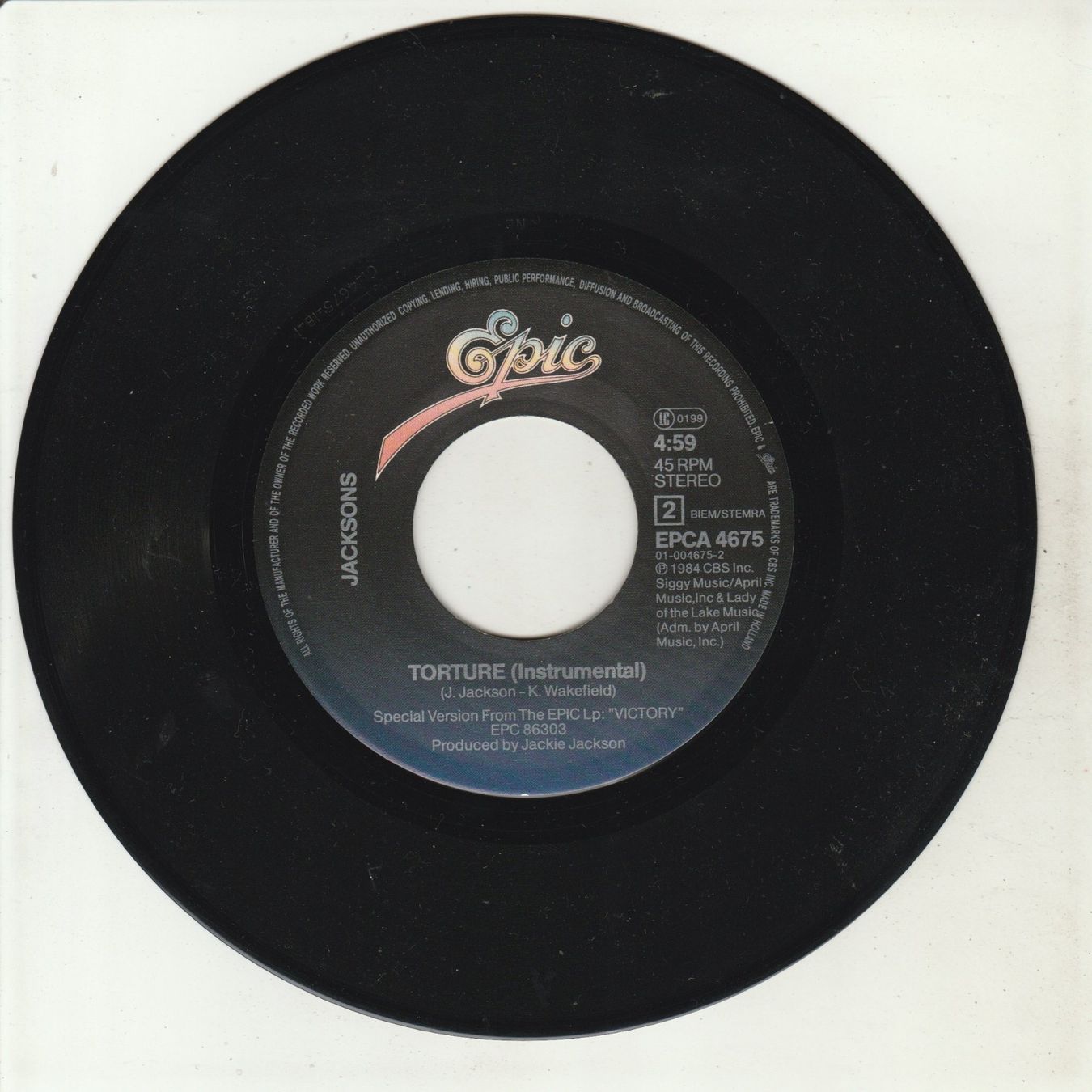 Schallplatten: Jacksons / Michael Jackson - Torture 7" Vinyl 1984 – Gebraucht aus Tübach von JamesStone 3