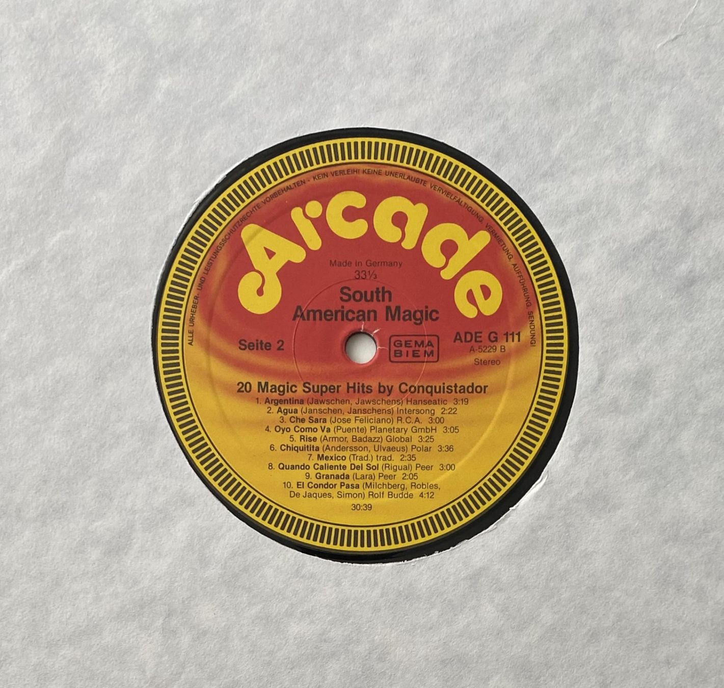 Dischi in vinile: Conquistador, South American Magic – Usato da Flums venduto da Empe1 3