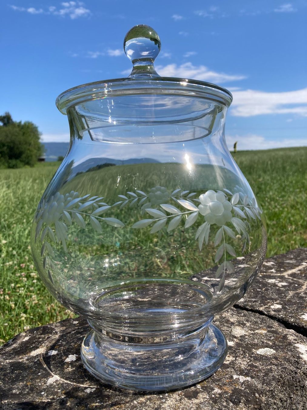 Karaffen: GROSSE KRISTALL-BOWLE MIT SCHLIFF  4500 - 5000 ML – Gebraucht aus Subingen von ArtBead
