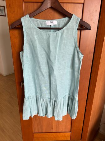 Leinen Top mintgrün Grösse 34