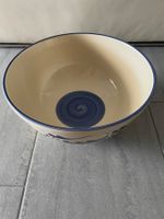 Teigschüssel, gross, ø 30 cm, Keramik, beige/blau
