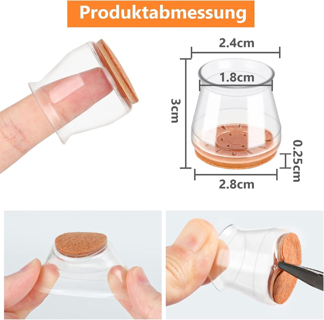 Cover & Protezioni schermo: Stuhlbeinkappen, Transparent silikon – Nuovo (secondo la descrizione) da Wettingen venduto da gipas13 1