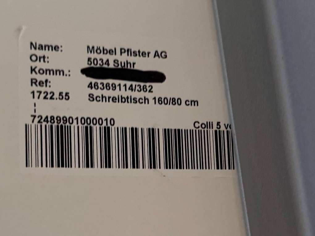 Scrivanie: Tisch Pfister weiss 160x80 – Usato da Biel/Bienne venduto da l.v.ds 3