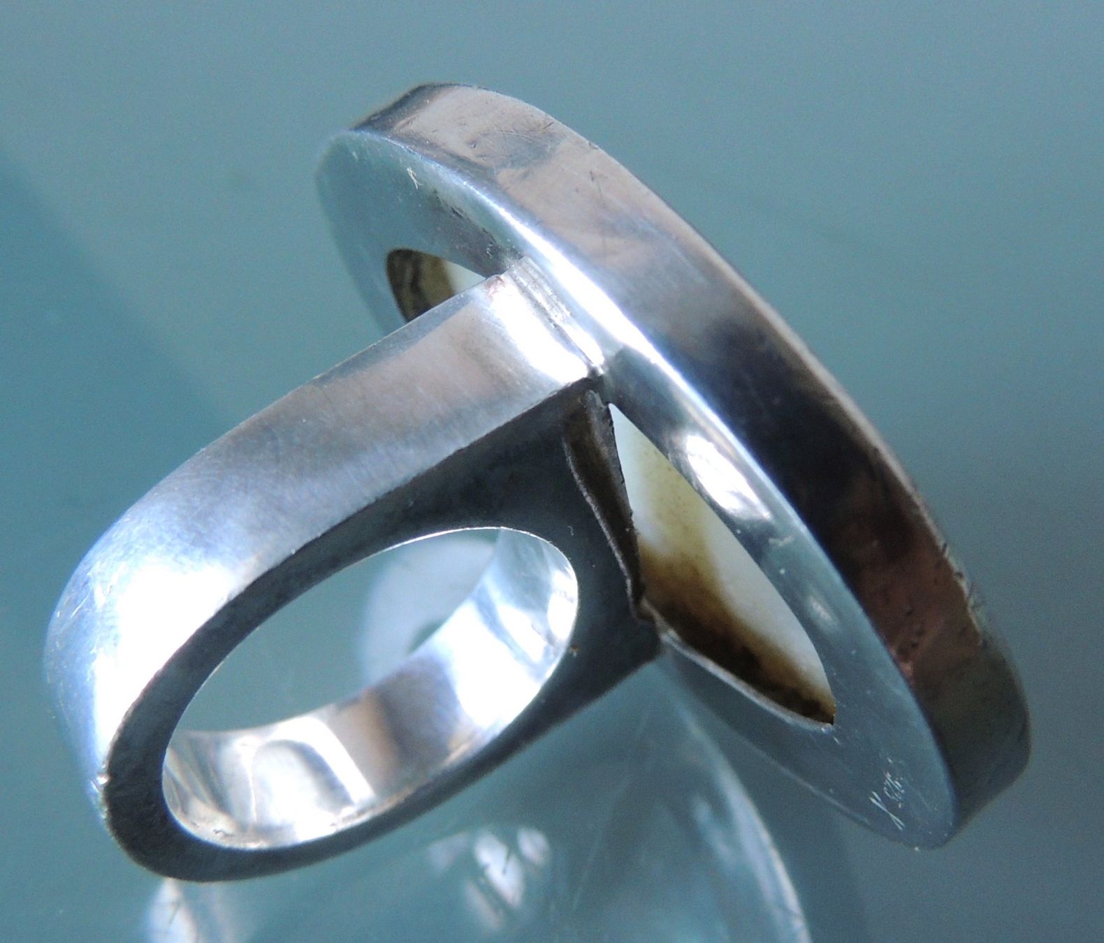 Anelli: Silber 925 Perlmutt Fingerring 41 x 31 mm – Usato da Waldenburg venduto da schaller707 5