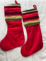 Festliche Samt-Weihnachtsstrümpfe, 2 Stk., Top Zustand