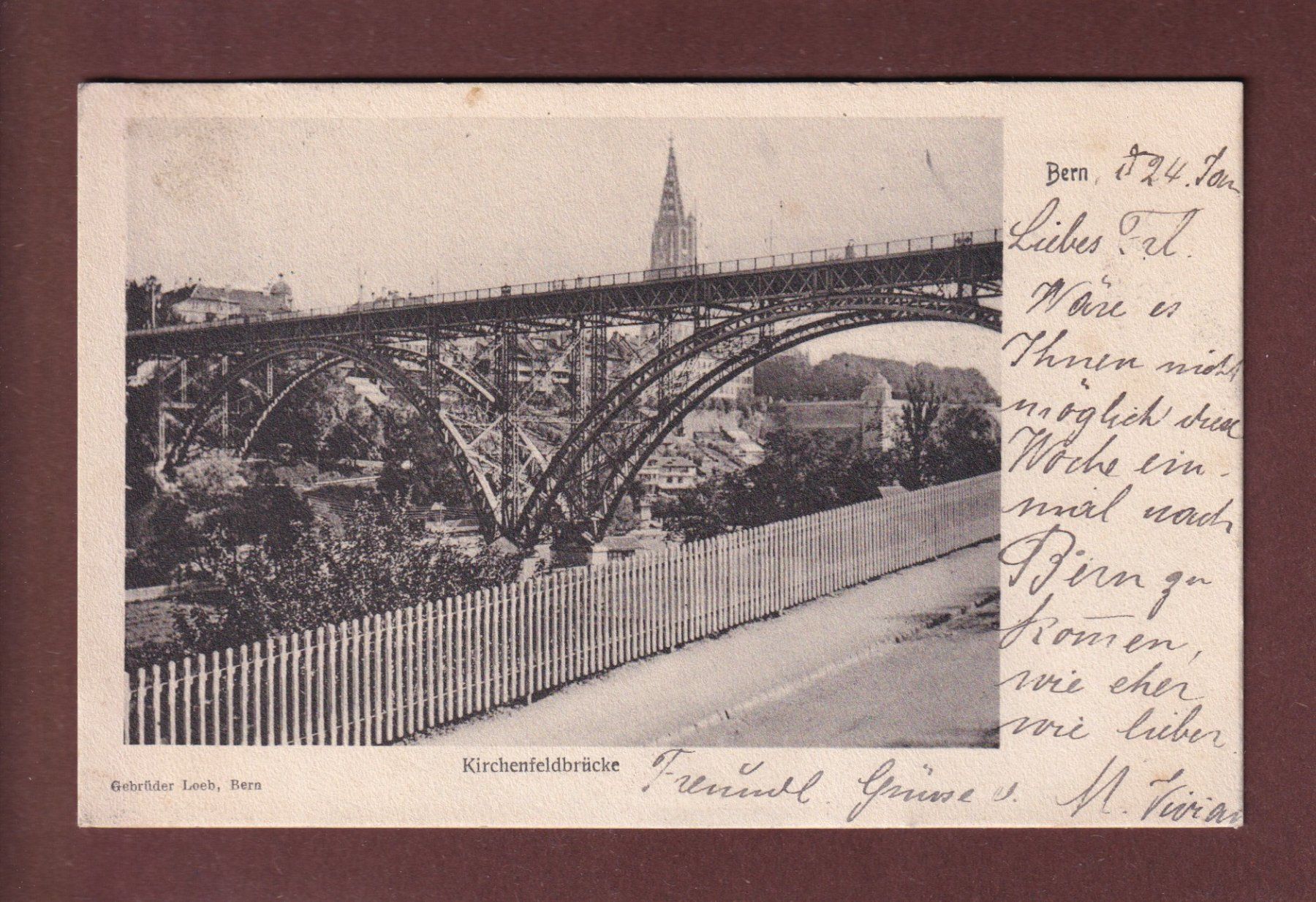 Cartes postales: BERN - Kirchenfeldbrücke - 1905 – D'occasion à Pully par nicecards-shop