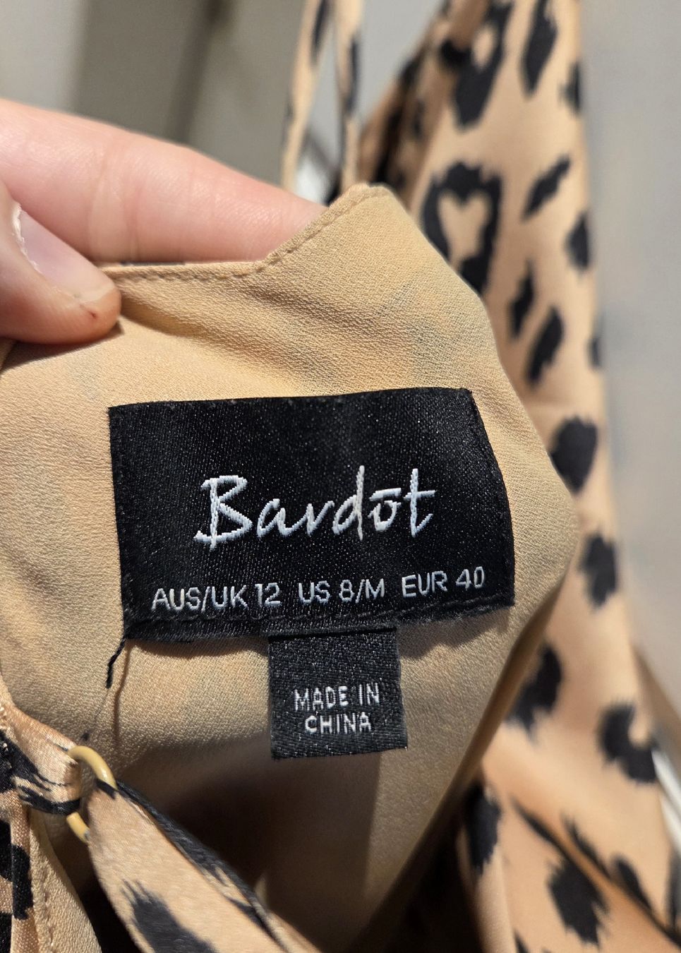 Vestiti: Leopard Slip Dress, Bardot, size US 8/M – Usato da Forch venduto da na_casa 2