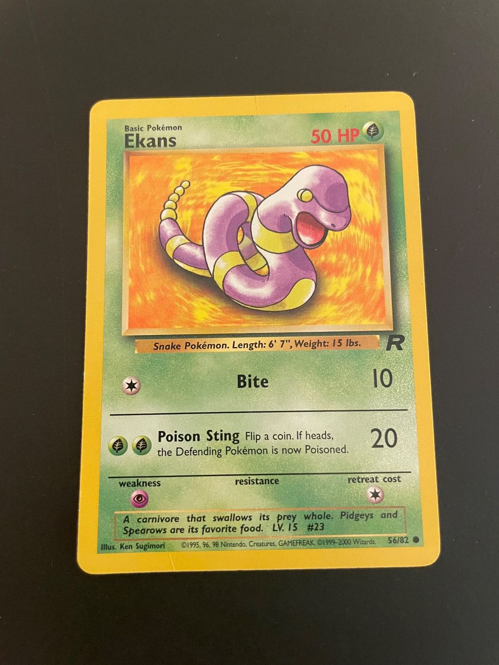 Pokémon Carte collezionabili: Ekans 56/82 | Team Rocket – Usato da Zürich venduto da pokemon_cards