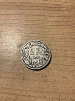 Sehr seltene 2 Schweizer Franken Silber Münze Jahrgang 1903