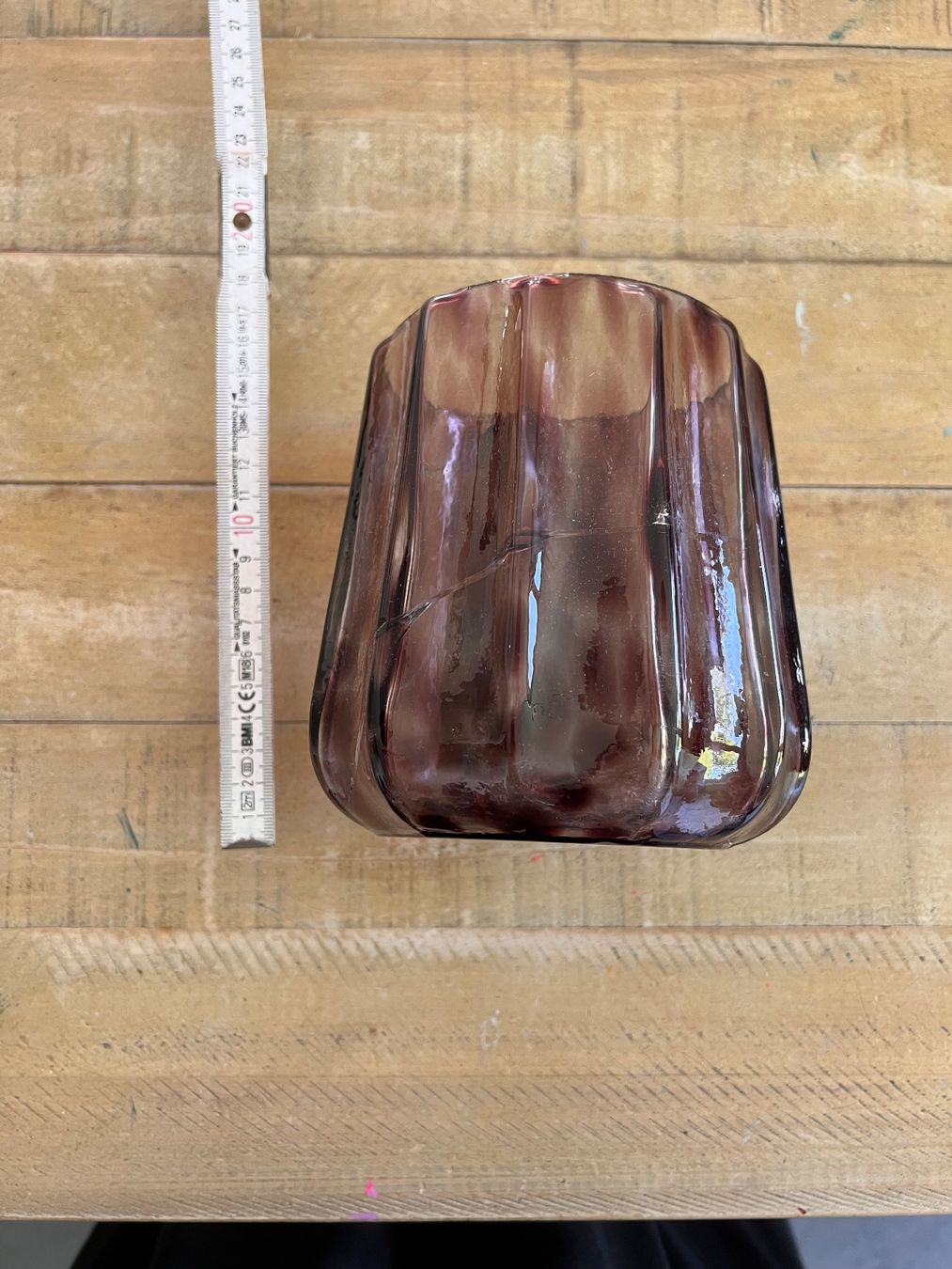 Portacandele: 3 er set Windlichter in Aubergine-farbigem Glas – Usato da Ebertswil venduto da Arula7 1