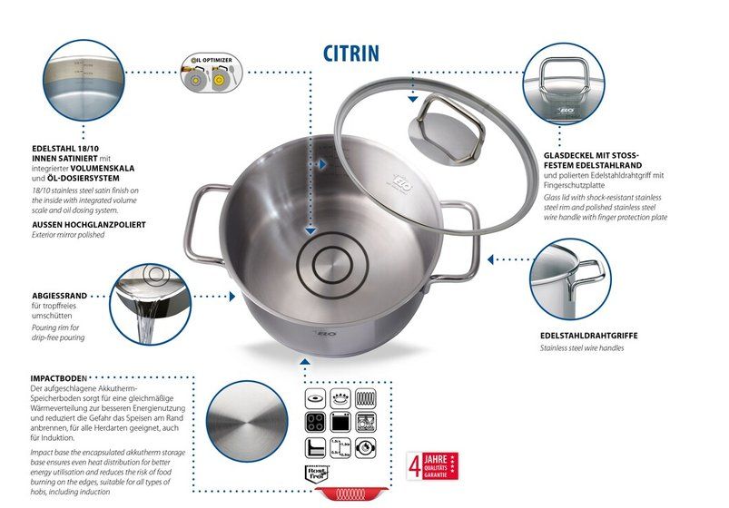 Elo Casseroles: ELO Kochtopf mit Deckel Citrin ø 16 cm – Neuf avec emballage d'origine à Kägiswil par nick333 2