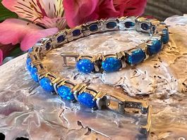 Feueropal Bracelette Tennisarmband Sterling Silver 925  wow!