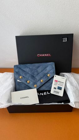 Chanel Wallet on Chain Paris-Hamburg Blue Suede
