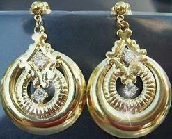 Ohrringe Ohrstecker Gold Strass Steine Ohr Ohren Ring Ringe