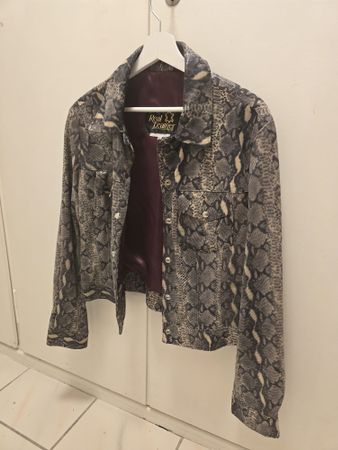Echtleder Jacke im Schlangenmuster, Grösse XL, Top!