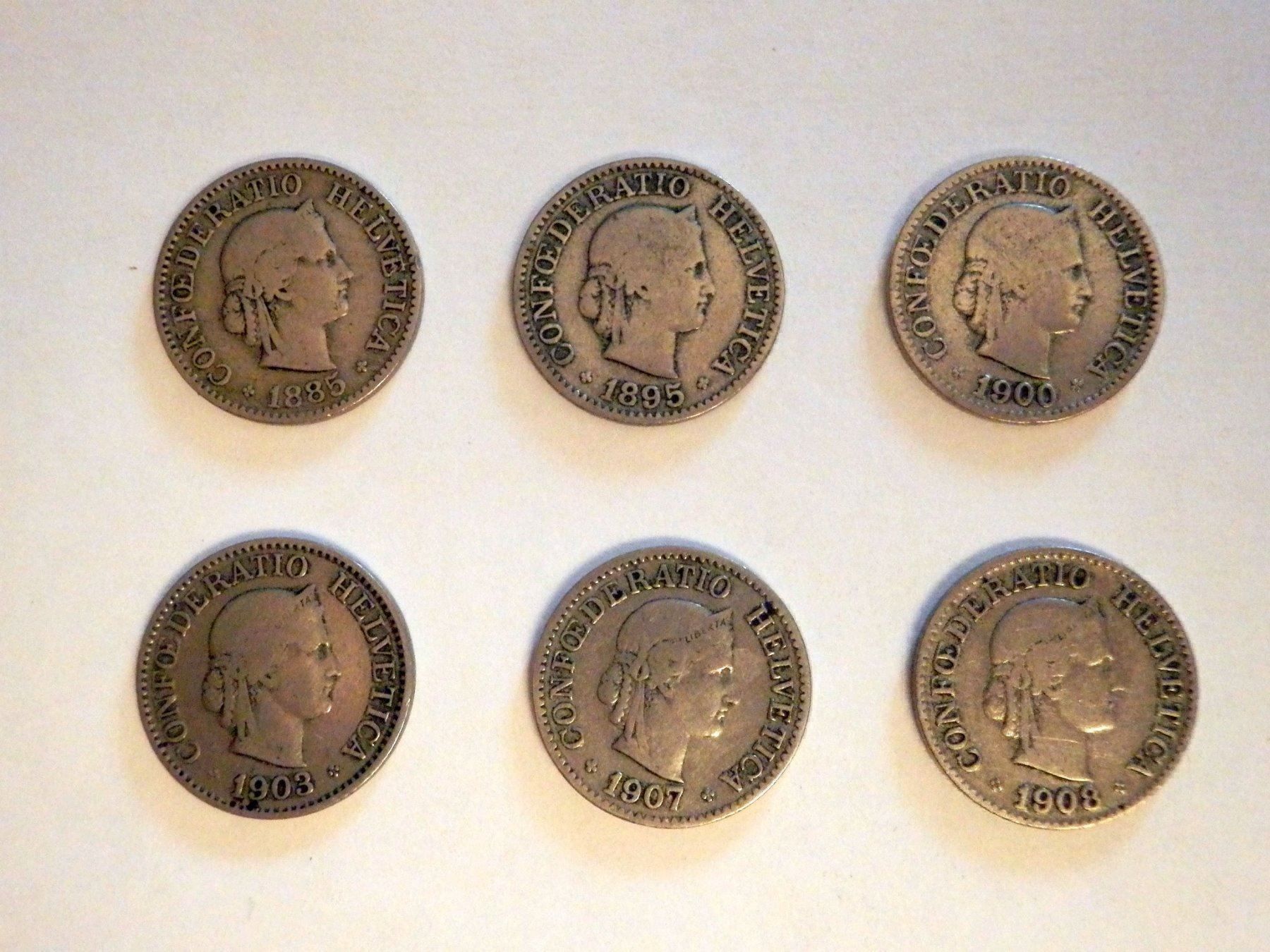 Toutes les monnaies: Lot 10Rp. 1885 - 1908, diverse,  s - ss – D'occasion à Ueberstorf par dinbau