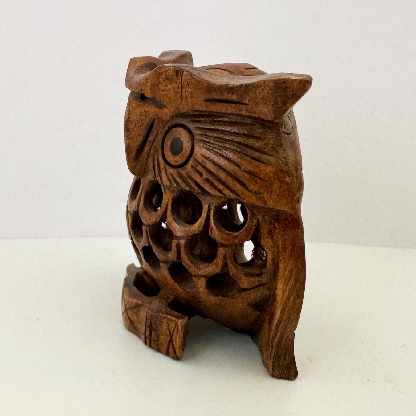 Statuette: Hibou en bois sculpté main – Usato da Biel/Bienne venduto da Philemon02 2