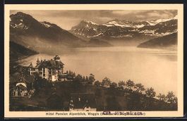 Weggis, Hotel Pension Alpenblick mit See