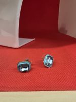 Ohrstecker blau goldfarben geometrisch guter Zustand