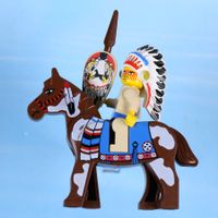 LEGO Minifigur Indian Chief 2, Horse with Blue Blanket