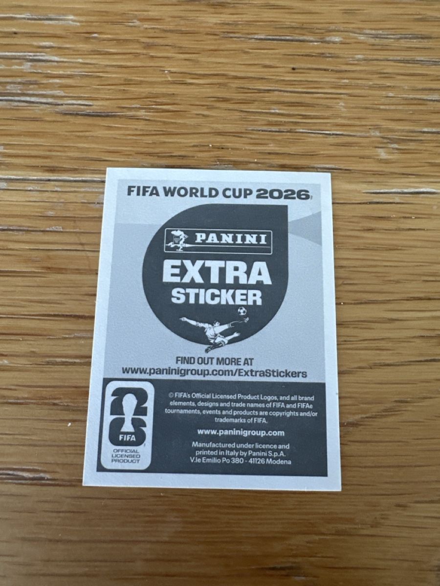 Panini Carte collezionabili: Panini Extra Sticker Luka Modrić World Cup 2026 Basic – Nuovo e nell'imballaggio originale da Grandson venduto da Carpal 1