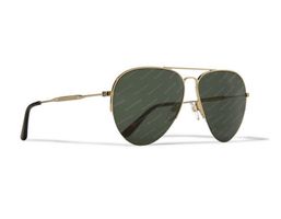 Orig. BALENCIAGA Logo Piloten Sonnenbrille (gold/dnklgrün)