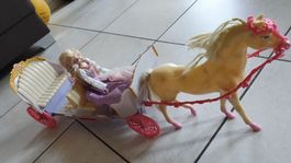 Prinzessinen Kutsche mit Pferd für Puppen