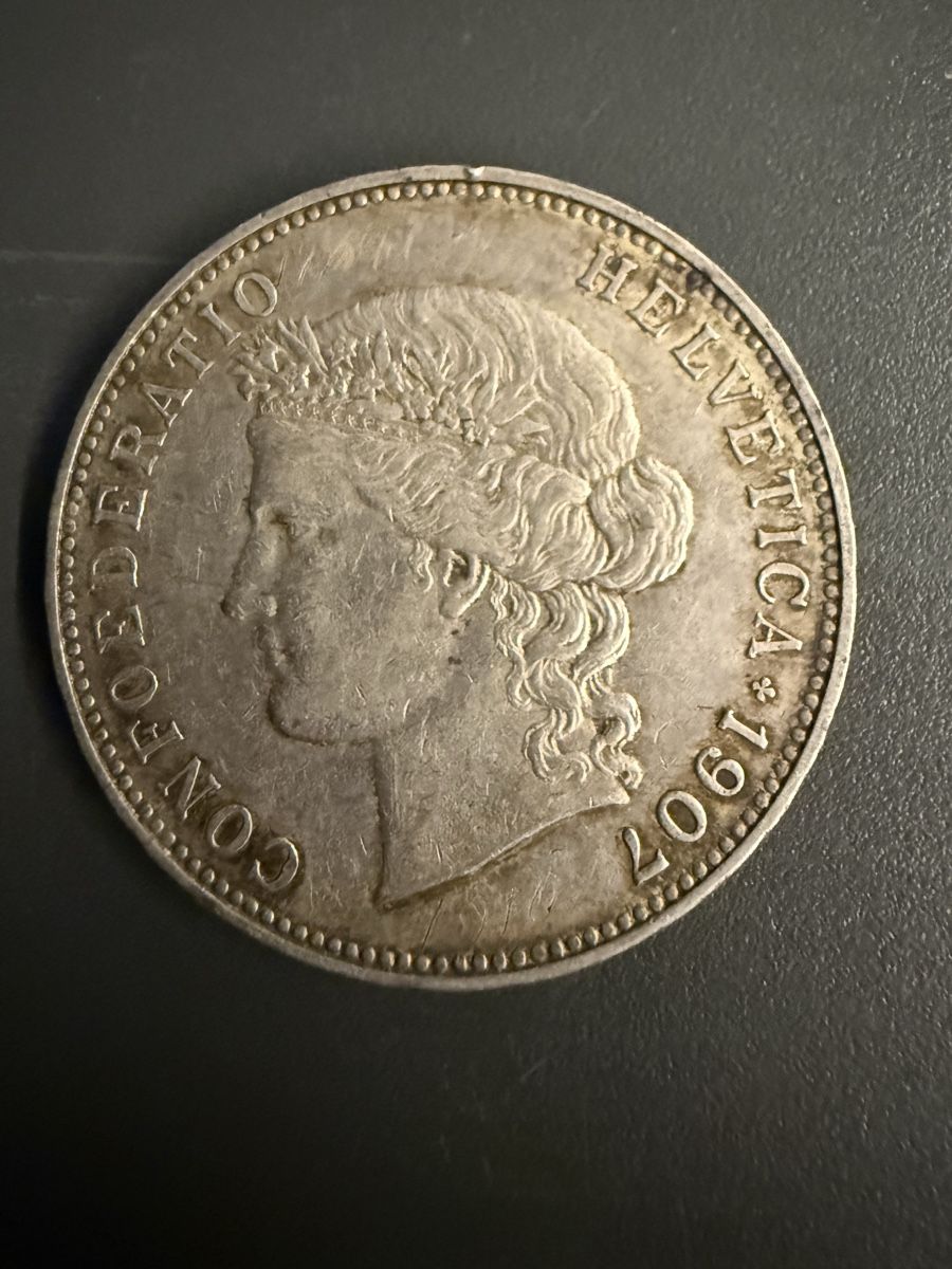 Alle Münzen: Pièce 5 FRS 1907 – Gebraucht aus Posieux von DC1109 1