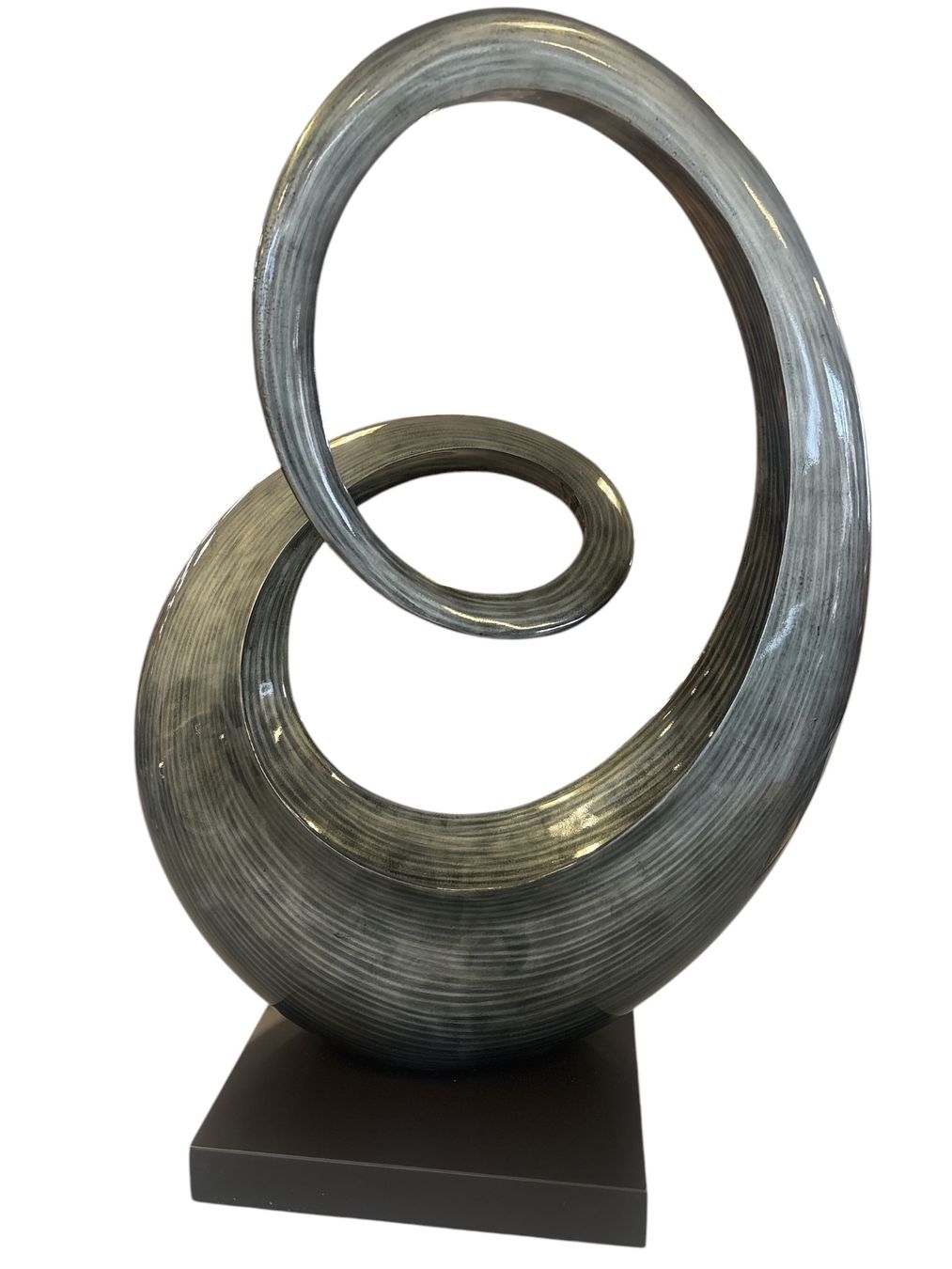 Skulpturen & Statuen: DESIGNER SKULPTUR grau-schwarz gestreift – Neu und originalverpackt aus Oftringen von SCHIBLI1