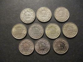 10 x 50 Rp 1920-31-37-62-3-3-4-4-5-6 Superbes pièces