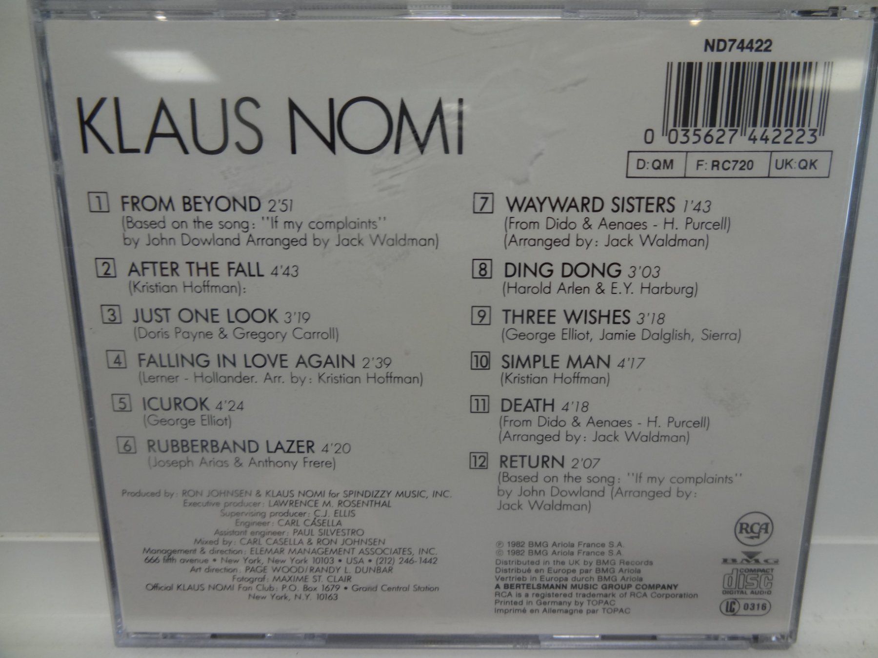 CDs: Klaus Nomi, Simple Man – D'occasion à luzern par musicandart 1