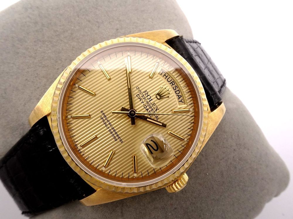 Rolex Orologi: ROLEX DAY-DATE 18K 1981 REF. 18038 TAPESTRY DIAL AUTOMATIK – Usato da Zürich venduto da SWISSTIMEARTS-AG 2