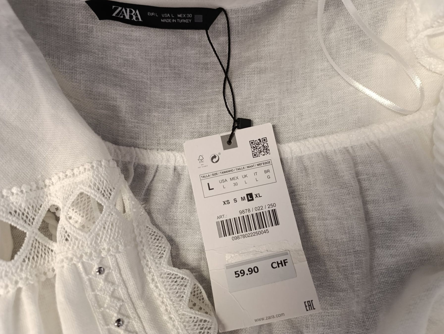 Zara Camicette: ZARA Chemisier blanc – Nuovo (secondo la descrizione) da Thielle venduto da Plusvalue_Neuchatel 2