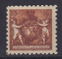Liechtenstein 1921: Wappenmuster 13 Rp. - 51B - Kat. 120.--