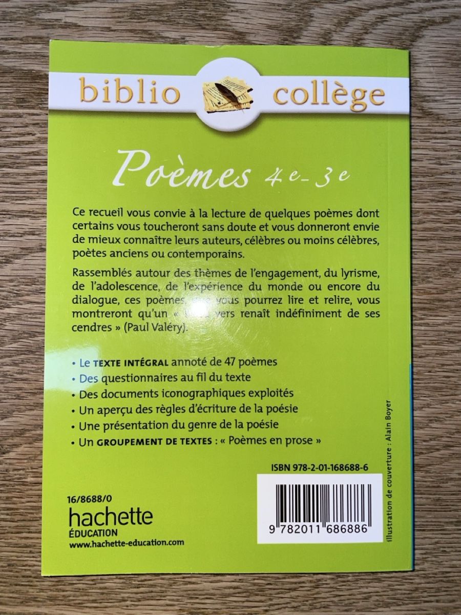 Libri: Poèmes 4e-3e – Nuovo (secondo la descrizione) da Martigny-Croix venduto da lem7 1
