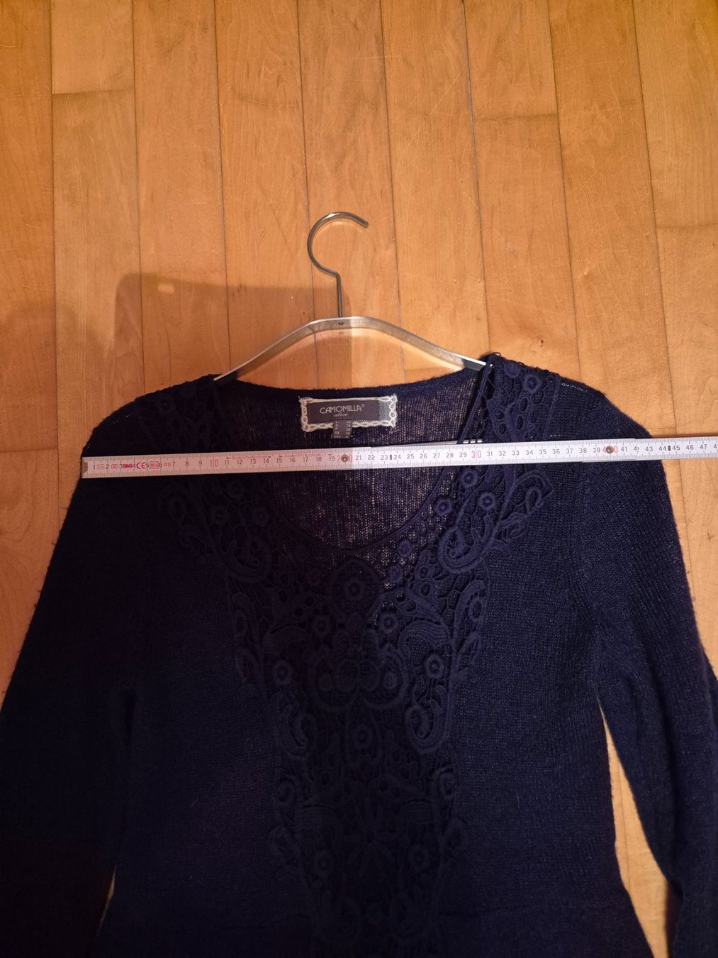 Vestiti: Dunkelblaues Strickkleid mit Spitze, inkl.Unterrock – Usato da Walenstadt venduto da grischalounge1 6