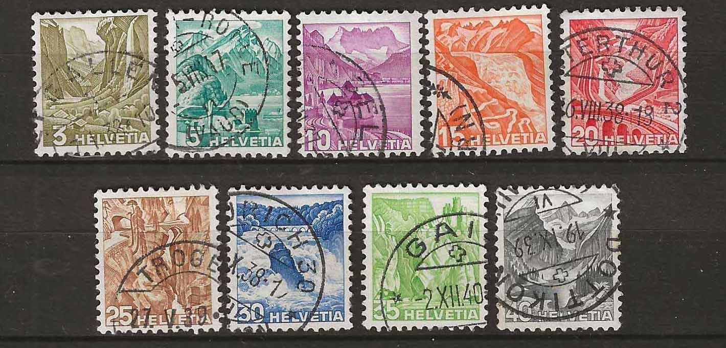 Tutti i francobolli: CH201z - Paysages 1936 obl. papier grillé – Usato da Trélex venduto da Phil_Albert