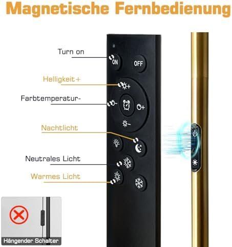 Lampade: LED Stehlampe dimmbar 3 Rundlichter Gold Timer – Nuovo e nell'imballaggio originale da Hundwil venduto da Stallone5 5