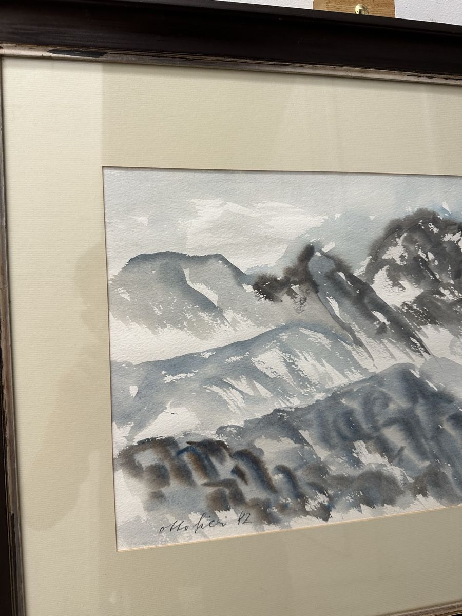 Dipinti: Aquarell "Berge" Gemälde 1982 Bergpanorama – Usato da Ebikon venduto da Gaenggeliwaar 2