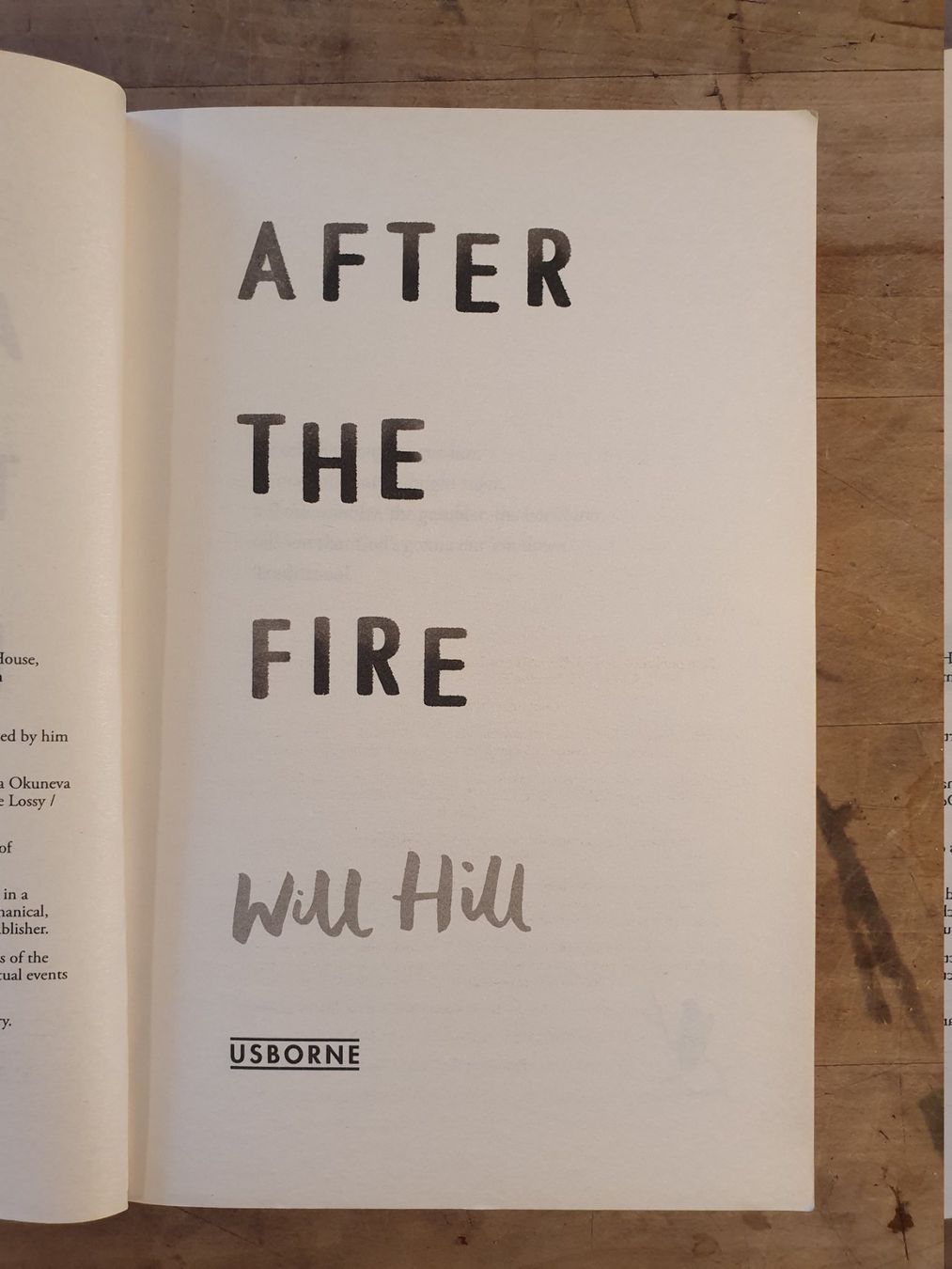 Libri: After The Fire - Will Hill - Usborne – Usato da Zürich venduto da loosebone 1