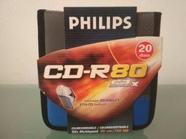 Philips CD-R80 52x 20 Stück + CD Tasche