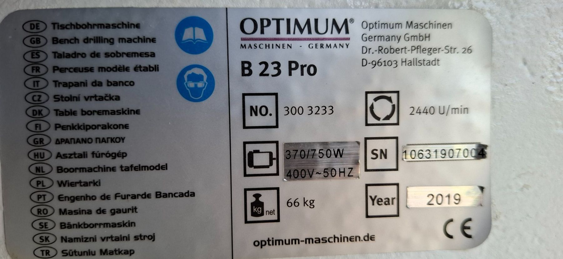 Trapani: Tischbohrmaschine OPTI DRILL B 23 Poo – Usato da Goldau venduto da Evku57 1